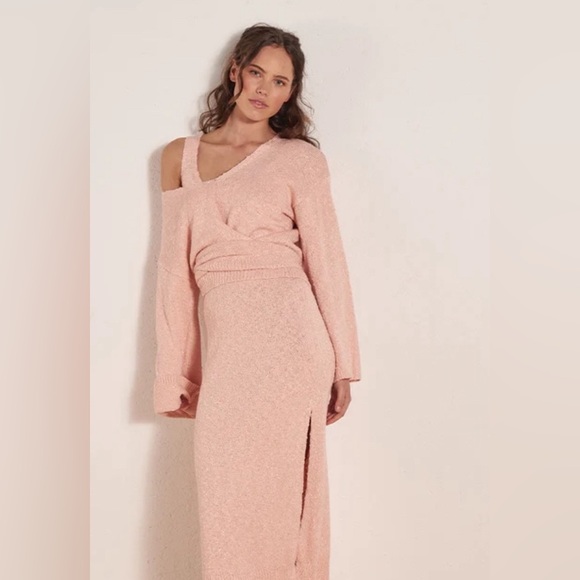 NWT Mon Renn Quartz Pink Cove Knit Jumper Oversized Wrap Sweater Size M - Picture 16 of 16